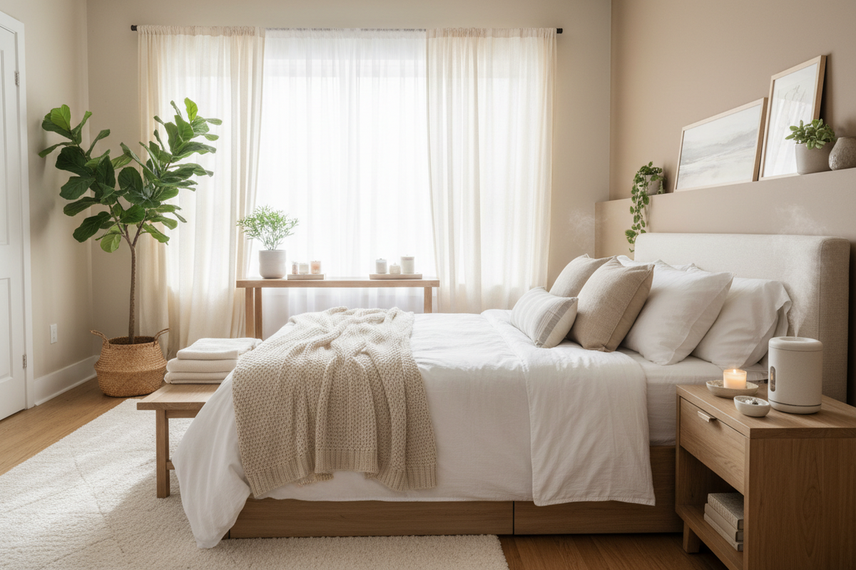 How Moisture Absorbers, Window Treatments, and Home Fragrance Create a Fresher Bedroom Environment