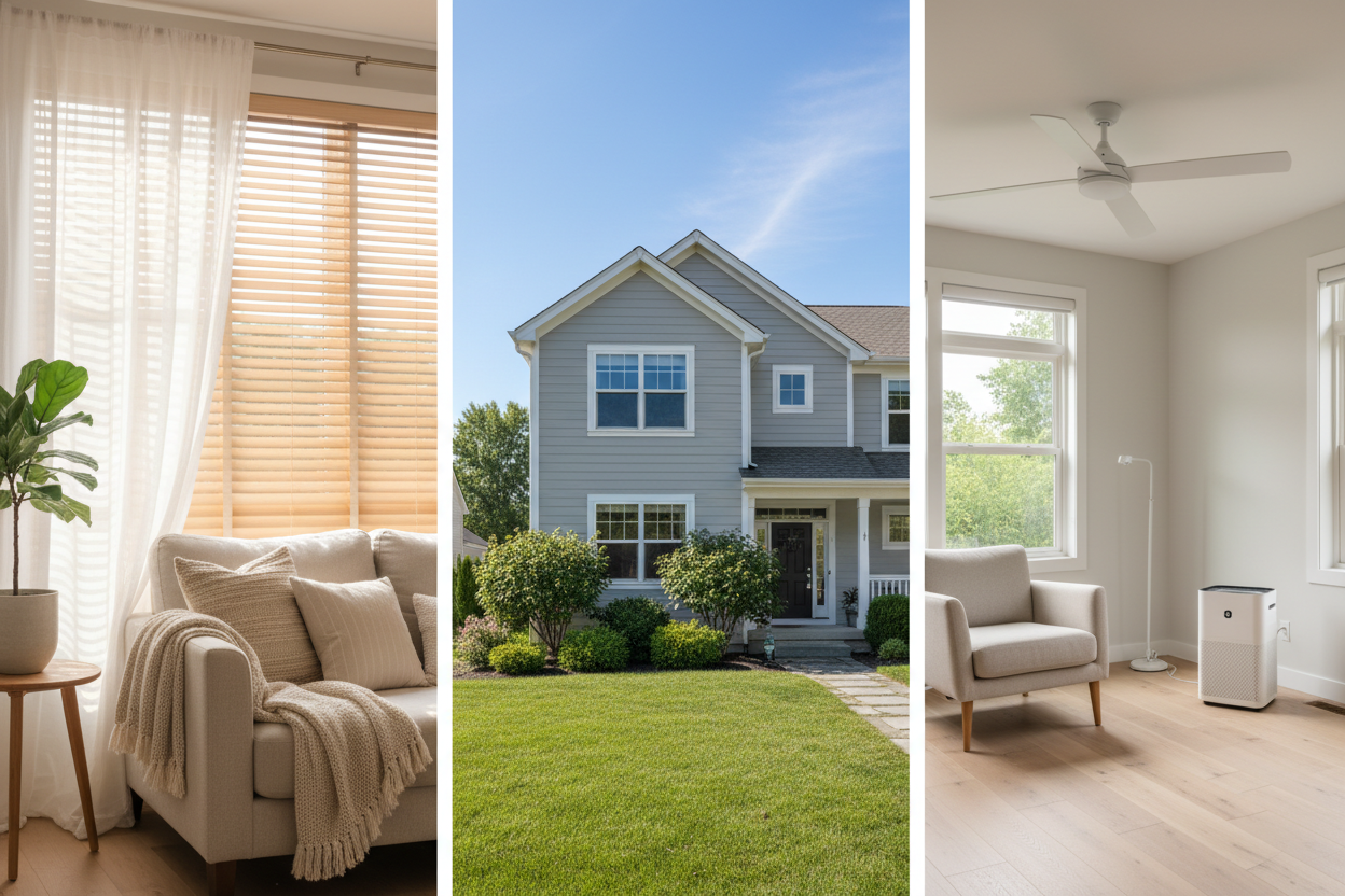 Improve Comfort Year-Round with Window Treatments, Exterior Care, and Cooling & Air Quality