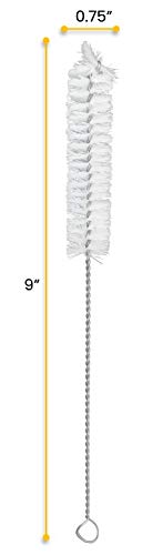 EISCO 12PK Bristle Cleaning Brushes with Fan-Shaped Ends, 9" - Twisted Stainless Steel Wire Handle - Ideal for 0.6" - 0.8" Diameter Tubes, Bottles, Flasks, Cylinders, Jars, Vases, Cups - Image 5