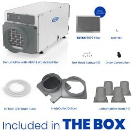 AprilAire E070 Pro Dehumidifier Bundle - 70 Pint Whole House Dehumidifier - Full Complete Kit - Crawl Spaces, Basements, Whole Homes, Commercial up to 2,800 sq. ft - 5 Year Warranty Included - Image 2