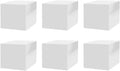 6 Pack 4" Acrylic Display Riser Box with One Open Side No Lid Versatile Glossy White Square Lucite Retail Product Platform or Merchandise Storage Bin No Assembly by Marketing Holders by MarketingHolders