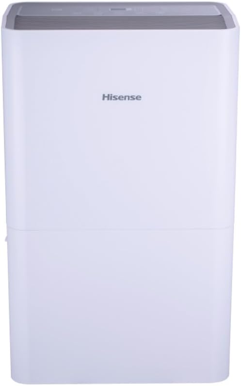 Hisense 50 Pint 3-Speeds Dehumidifier, 3 Modes – Auto, Continuous, Manual, 115v, LED Display, Noise Level 46 dB, 24-hour on/off timer, Up to 4500 sq. ft. - DH7021K1W (Renewed) by Amazon+Renewed