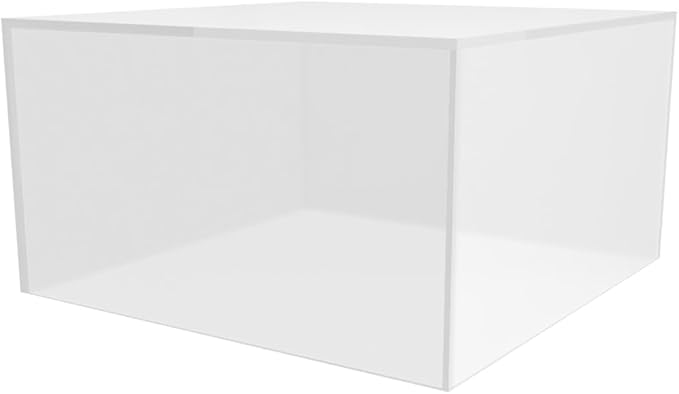 Frosted Acrylic Display Box Counter Retail Merchandise Storage Bin No Lid with Open Bottom 7" x 7" x 4" Flippable Cubby for Tradeshows and Expos by Marketing Holders by MarketingHolders