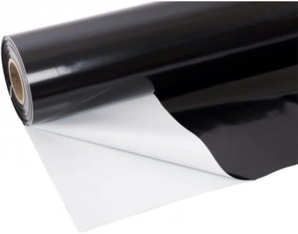 Vapor Barrier Supply - Black/White Plastic Sheeting - 20 mil - Dura Smooth, Thick Plastic Sheeting, Drop Cloth, Vapor Barrier Covering for Crawl Space, Low Density Polyethylene (24' x 60'), VBSDS20 by FarmPlasticSupply