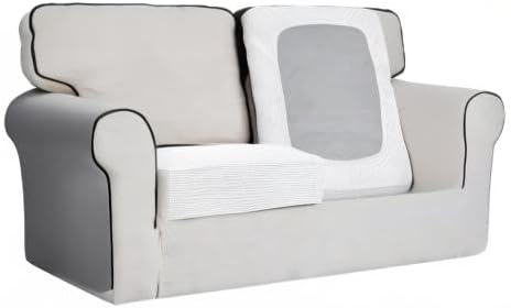Easy-Going Stretch Individual Loveseat Couch Cushion Cover Sofa Cushion Furniture Protector Sofa slipcover Soft Flexibility with Elastic Bottom (2-Piece Loveseat Cushion Cover, Snow White) - Image 8