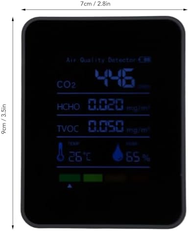 CO2 Monitor Indoor Air Quality Meter Real Time Detection of Carbon Dioxide HCHO TVOC Temperature Humidity Portable Data Logger for Home Office - Image 2
