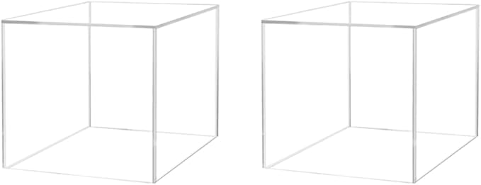 2 Pack Food Riser for Buffet Table Clear Acrylic Square Box 5" Display Stand Hollow Bottom No Lid for Catering and Events No Assembly by Marketing Holders by MarketingHolders