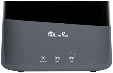 LivePure LP300HUM Aqua Flame Cool Mist Humidifier – Small Ultrasonic Plant Humidifier Indoor with Essential Oil Diffuser – Dorm Essentials, Apartment, Desks & Home Office Graphite - 0.20 Gal/ .75L - Image 8