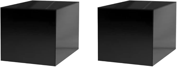 2 Pack 7 Inch Black Acrylic Display Box Versatile Square Plexiglass Retail Product Storage Bin or Merchandise Riser with One Open Side No Assembly by Marketing Holders by MarketingHolders