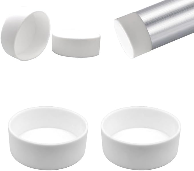 3-13/16" (97.5mm) Silicone Chair Leg Floor Protectors, Rubber Chair Leg Caps, Non-Slip Furniture Pads Round Chair Feet Covers End Caps for Hardwood Floors, Patio & Table Foots, White (2PCS) by EASYEAH
