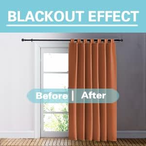 RYB HOME Outdoor Curtains for Patio Waterproof Tab Top Block Sunlight Thermal Insulated Privacy Assured Thick Outside Curtains for Porch, Pergola, Pool, W52 x L84, Mecca Red, 1 Panel - Image 6
