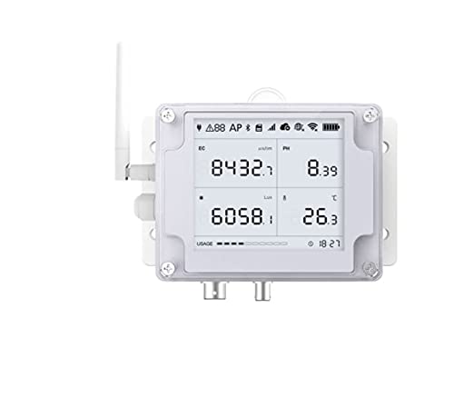 Ubibot Thermometer Hygrometer, Wireless Temperature Data Logger, Remote Humidity Monitor for Refrigerated truck Free App Email Alarm, IFTTT 2.4GHz only (GS2 EC/PH) by UbiBot