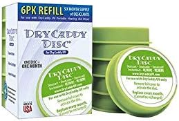 DryCaddy UV Disc - 6 Pack | Replacement Desiccant Refill Discs for DryCaddy UV from the makers of Dry & Store | Hearing Devices Dehumidifier by DryStore