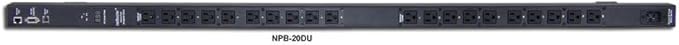 netBooter NPB-20DU Remote Switched & Metered 0-U 20 Outlet Power Strip/PDU, 120V/20A. Control via Web, telnet, or USB Serial Port by SynaccessNetworkInc