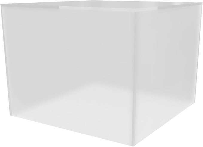 Acrylic Display Box Counter Retail Merchandise Storage Bin No Lid with Open Bottom 7.75" x 7.75" x 6" Flippable Frosted Cubby for Tradeshows and Expos by Marketing Holders by MarketingHolders