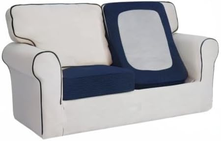 Easy-Going Stretch Individual Loveseat Couch Cushion Cover Sofa Cushion Furniture Protector Sofa slipcover Soft Flexibility with Elastic Bottom (2-Piece Loveseat Cushion Cover, Navy) - Image 8