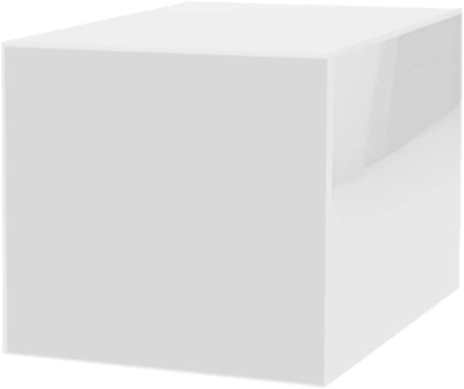4" Acrylic Display Riser Box with One Open Side No Lid Versatile Glossy White Square Lucite Retail Product Platform or Merchandise Storage Bin No Assembly by Marketing Holders by MarketingHolders