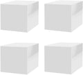 4 Pack 10" x 10" White Acrylic Display Box with One Open Side No Lid Versatile Square Glossy Plastic Retail Product Riser or Merchandise Storage Bin by Marketing Holders by MarketingHolders