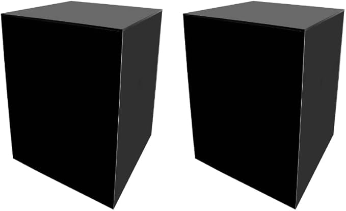 Marketing Holders 2 Pack Tall Display Box Glossy Black Acrylic 12" x 12” x 19” No Lid Hollow Pedestal 5 Sided Retail Merchandise Display Trinkets Flower Tower Bin Elevated Multi Use Showcase by MarketingHolders