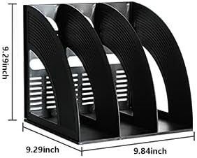 Marte Vanci 2 Pcs Magazine File Holder Book Desktop Organizer Plastic Storage Sturdy Vertical 3 Section Folder (Black) - Image 2