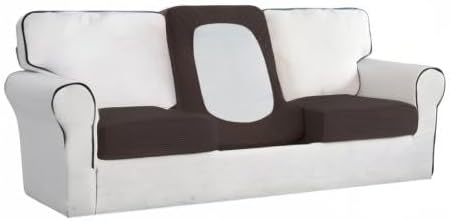 Easy-Going Stretch Individual Chair Couch Cushion Cover Sofa Cushion Furniture Protector Sofa slipcover Soft Flexibility with Elastic Bottom (3-Piece Sofa Cushion Cover, Chocolate) - Image 8