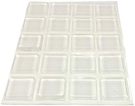 Clear Rubber Bumpers Large - Rubber Feet for Cutting Boards - Glass Table Top Bumpers, Picture Frame Spacers, Self Adhesive Furniture Pads - 1 Inch Square Self Stick Pads - 20 PCs - Image 4