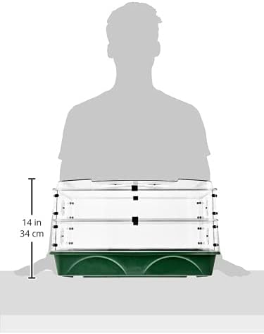 EarlyGrow 24" x 15" x 12.75" Domed Propagator with 2 Height Extenders and Locking Clip Set, Green - Image 9