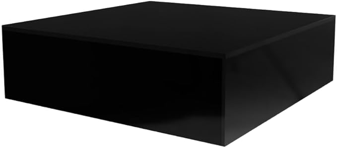 Black Acrylic Display Box Versatile 5 Sided Pedestal 6.75" x 6.75" x 2 Inch Merchandise Storage Bin No Lid Retail Product Riser One Open Side by Marketing Holders by MarketingHolders