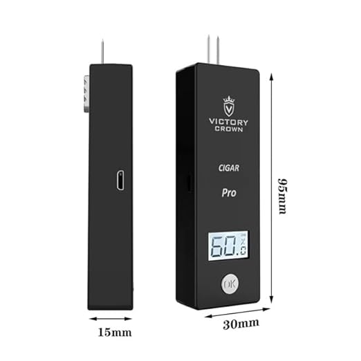 Digital Cigar Humidity Meter Portable Electric Moisture Guage Tester Reader Humidor Hygrometer Needle LCD Display Smoking Tobacco Accessories Gifts (Green) - Image 3