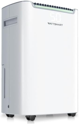 4,500 Sq.Ft Dehumidifier for Basement with Drain Hose, 50 Pint Dehumidifiers for Large Home with Three Operation Modes, Intelligent Humidity Control, 24HR Timer for RV, Bathroom, Bedroom by WATTSMART
