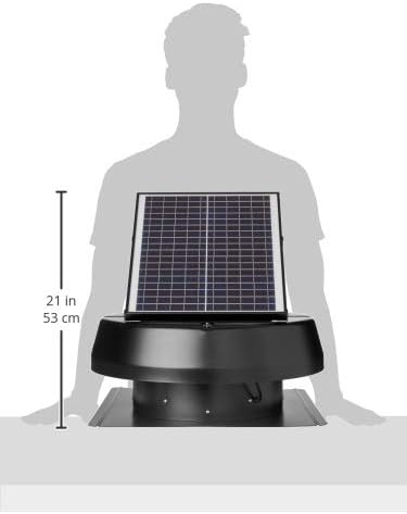 iLIVING HYBRID Ready Smart Thermostat Solar Roof Attic Exhaust Fan, 14", 40-Watt, 1150 CFM, Cools up to 2900 Sq.Ft. Coverage Area, Black - Image 3