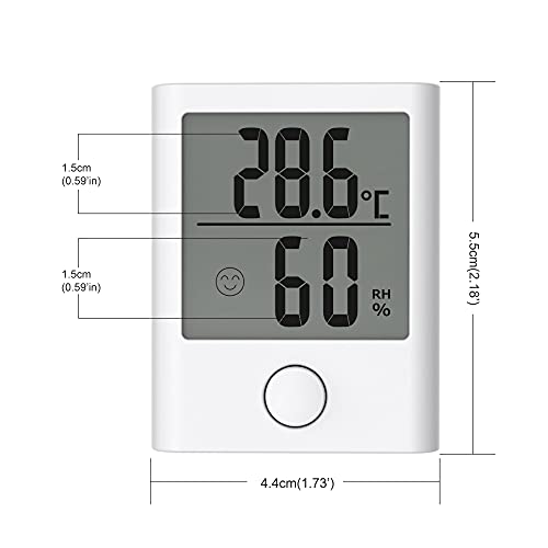 BALDR Digital Mini Hygrometer & Indoor Thermometer - Monitor Room Temperature & Humidity with a Hydrometer, Humidity Sensor, & Indoor Thermometer for Home, Office, Greenhouse, & More (White, 2 Packs) - Image 2