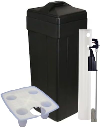 Salt Grid Included! AFWFilters Water Softener Salt Brine Tank with Safety Float Assembly, Water Softener Tank Replacement 15"x17"x36" Rectangular (Black) by Abundant+Flow+Water+Systems