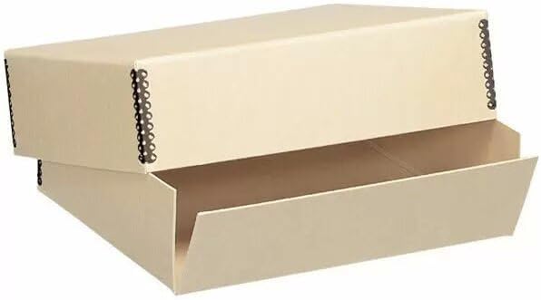 Lineco Museum Archival Storage Box, 11.75x17.75x1.5 in. Drop Front Design. Acid-Free with Metal Edge. Organize Photos, Pictures, Prints, Documents, Crafts, DIY. Tan, 1 Pack - Image 4