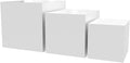 4 Pack Acrylic Display Riser Boxes White 3 Piece Retail Product Riser No Lid with Hollow Bottom 4", 5", 6" High Nesting Bins One Open Side Merchandise Storage Box POP Showcase by Marketing Holders by MarketingHolders