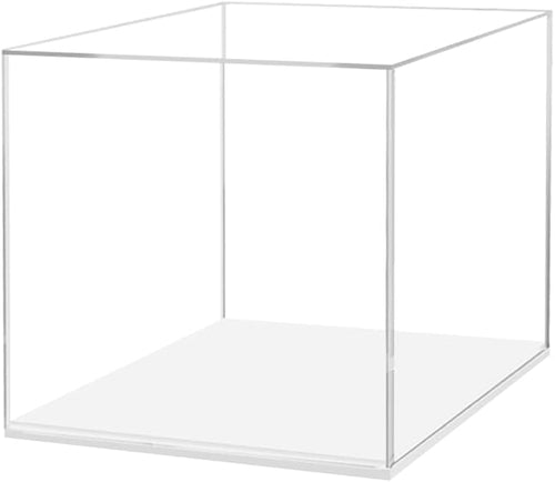 10" x 10" Clear Acrylic Display Box with White Base Perfect for Museums and Art Galleries to Display Artifacts and Collectible Items by Marketing Holders by MarketingHolders