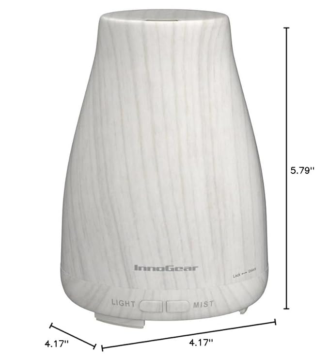 InnoGear Essential Oil Diffuser with Oils, 100ml Aromatherapy Diffuser with 6 Essential Oils Set, Aroma Cool Mist Humidifier Gift Set, Grey Wood Grain - Image 8