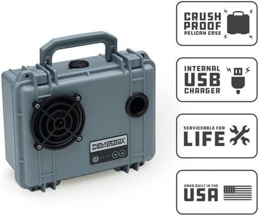 DemerBox: Waterproof, Portable, and Rugged Outdoor Bluetooth Speakers. Loud Sound + Deep Bass, 40+ hr Battery Life, Dry Box + USB Charging, Multi-Pairing Party Mode (Jetport Silver, DB1) - Image 5