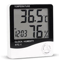 HTC-1 Digital Hygrometer Indoor Thermometer Clock/Alarm Humidity Meter Room Thermometer with Temperature and Humidity Monitor Mini Hygrometer Outdoor by Unknown