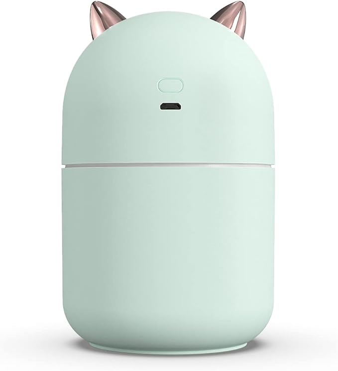 Portable 300ml Mini Cool Mist Humidifier With Night Light, USB Auto Shut-Off, Ultra-Quiet, 2 Spray Modes for Home Office Travel (Green) - Image 3