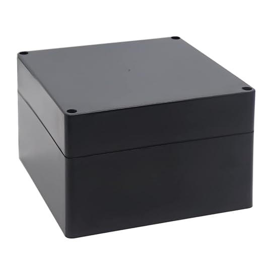 Watertight Junction Box, IP67 Waterproof Project Box Durable ABS Plastic Electronic Enclosure Case for DIY Electrical Project Black 6.30" x 6.30" x 3.54"(160 x 160 x 90 mm) by YETLEBOX