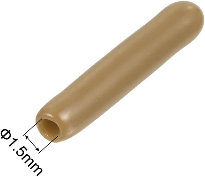uxcell 20pcs Rubber End Caps 1.5mm(1/16") ID Vinyl PVC Round Tube Bolt Cap Cover Screw Thread Protectors Light Brown - Image 3