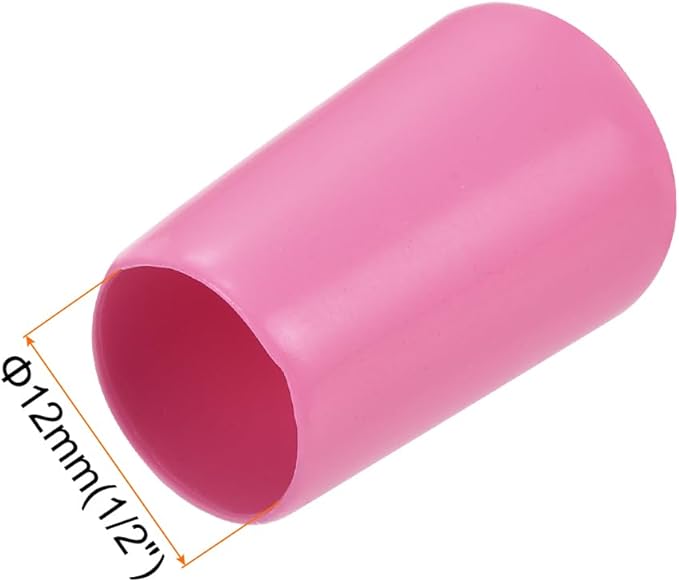 uxcell 20pcs Rubber End Caps 12mm(1/2 inch) ID Vinyl PVC Round Tube Bolt Cap Cover Screw Thread Protectors Pink - Image 3