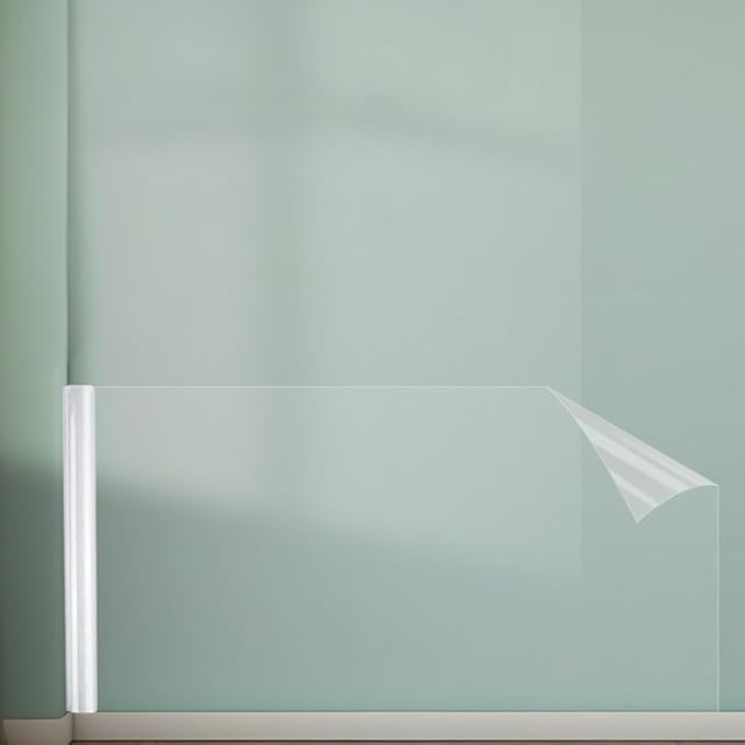 Wall Protector, 17.7in x 16.4ft No Adhesive Static Cling Contact Paper, Clear Electrostatic Protective Film Sheet, Guard Home & Kitchen Walls from Trash Can, Food Splash, Dog, Furniture, Back Chair - Image 8