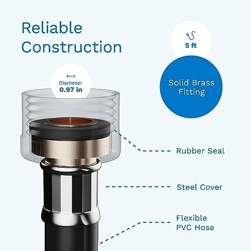 hOmeLabs Dehumidifier Drain Hose, ¾ Inch Connection, 5’, 5 Feet, Flexible PVC, Black - Image 4