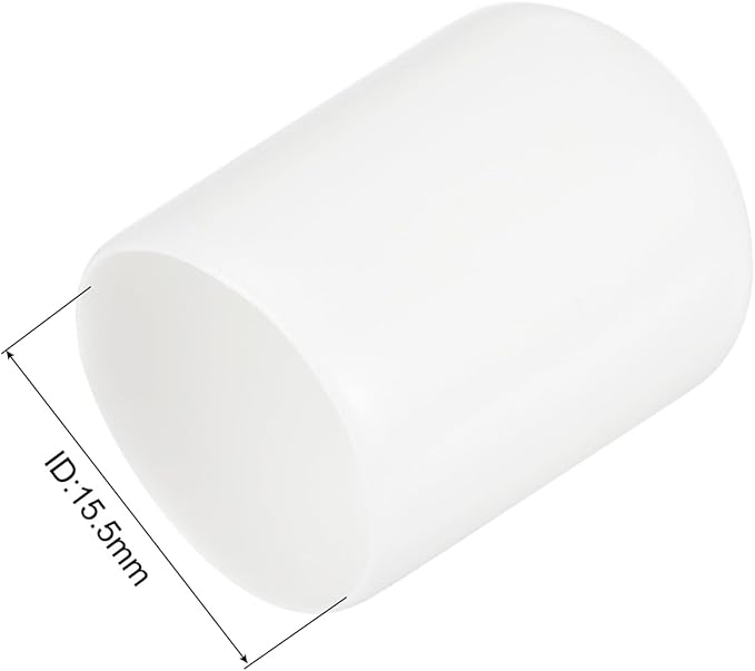 uxcell 20pcs Rubber End Caps 15.5mm ID Vinyl Round Tube Bolt Cap Cover Thread Protectors White - Image 3