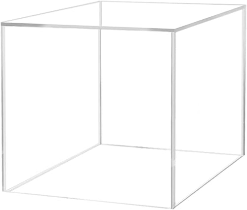 10" Acrylic Display Riser Box with One Open Side Versatile Clear Square Retail Merchandise Storage Bin or Product Platform No Assembly by Marketing Holders by MarketingHolders
