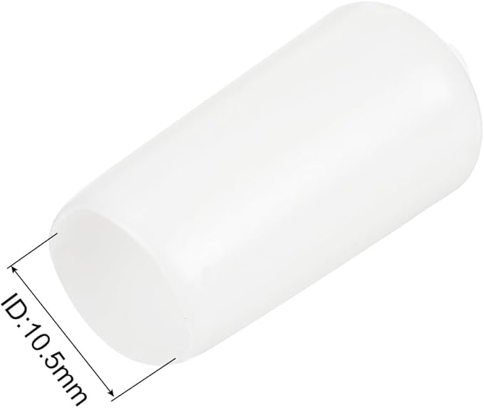 uxcell 20pcs Rubber End Caps 10.5mm ID Vinyl Round Tube Bolt Cap Cover Thread Protectors White - Image 3