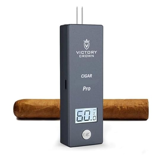 Digital Cigar Humidity Meter Portable Electric Moisture Guage Tester Reader Humidor Hygrometer Needle LCD Display Smoking Tobacco Accessories Gifts (Gray) by Omana