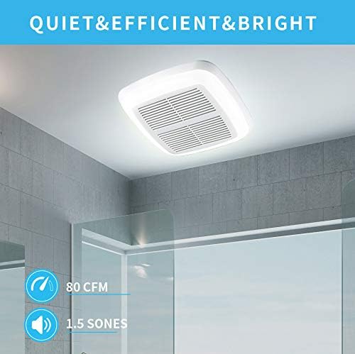 Tech Drive Very-Quiet 80 CFM, 1.5 Sone No Attic access Needed Installation Bathroom Ventilation and Exhaust Fan With LED light 4000K 800LM (80CFM),Ceiling Mounted Fan,Easy to Install - Image 3